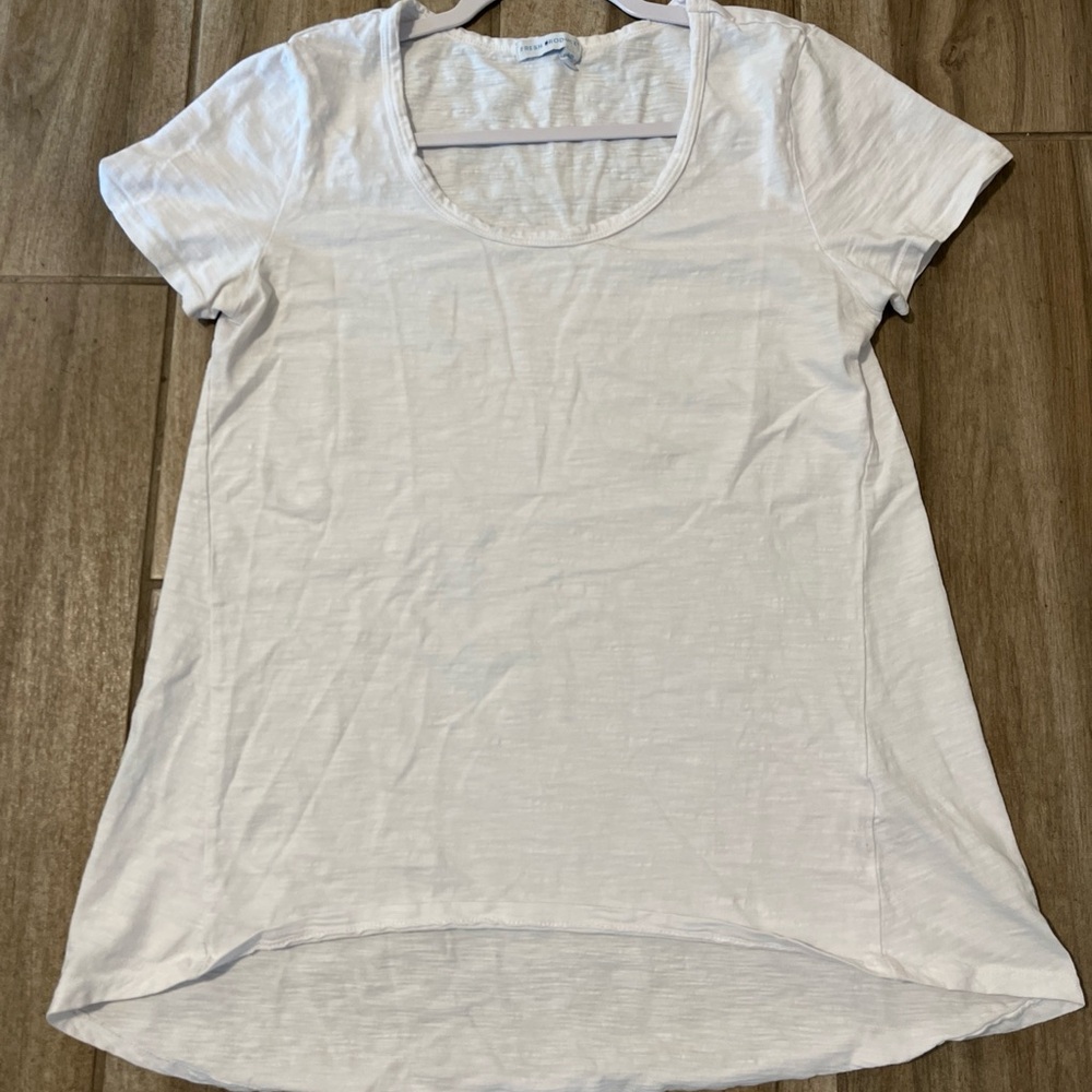 Fresh Produce White Relaxed Short Sleeve T-Shirt Scoop Neck M